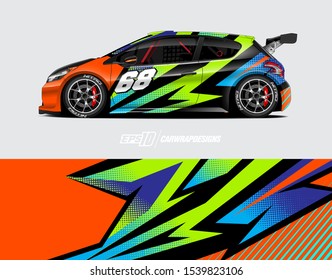 Car wrap decal designs. Abstract racing and sport background for racing livery or daily use car vinyl sticker. Vector eps 10.