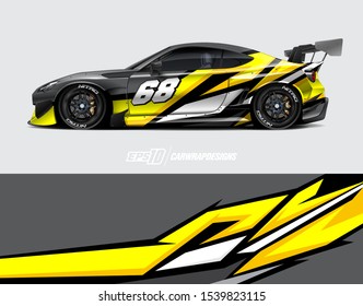 Car wrap decal designs. Abstract racing and sport background for racing livery or daily use car vinyl sticker. Vector eps 10.