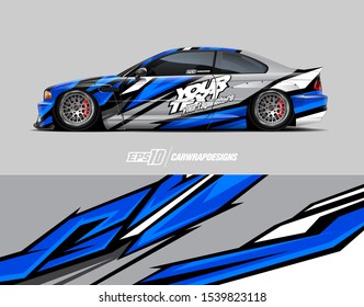Car wrap decal designs. Abstract racing and sport background for racing livery or daily use car vinyl sticker. Vector eps 10.
