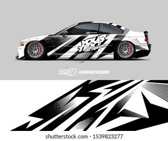 Car wrap decal designs. Abstract racing and sport background for racing livery or daily use car vinyl sticker. Vector eps 10.