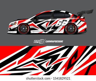 Car wrap decal designs. Abstract racing and sport background for racing livery or daily use car vinyl sticker. Vector eps 10.