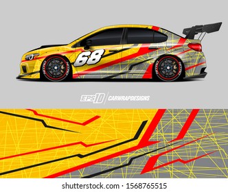 Car wrap decal designs. Abstract racing and sport background for car livery. Full vector eps 10.