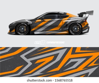 Car wrap decal designs. Abstract racing and sport background for car livery. Full vector eps 10.
