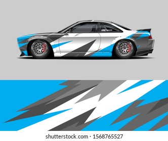 Car wrap decal designs. Abstract racing and sport background for car livery. Full vector eps 10.