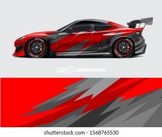 Car wrap decal designs. Abstract racing and sport background for car livery. Full vector eps 10.