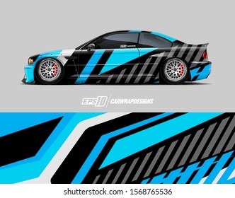 Car wrap decal designs. Abstract racing and sport background for car livery. Full vector eps 10.