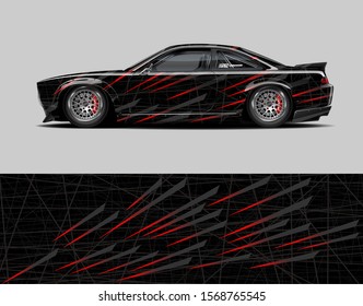 Car wrap decal designs. Abstract racing and sport background for car livery. Full vector eps 10.