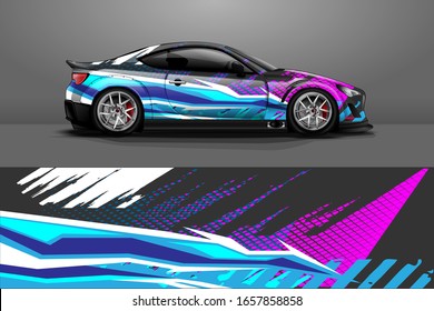 Car wrap decal designs. Abstract racing and sport background for car livery