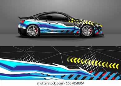 Car wrap decal designs. Abstract racing and sport background for car livery