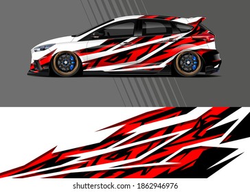 Car wrap decal designs. Abstract racing and sport background for racing livery or daily use car vinyl sticker.
