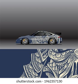 Car wrap decal designs. Abstract racing and sport background for racing livery or daily use car vinyl sticker