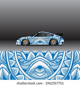 Car wrap decal designs. Abstract racing and sport background for racing livery or daily use car vinyl sticker