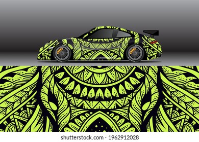 Car wrap decal designs. Abstract racing and sport background for racing livery or daily use car vinyl sticker