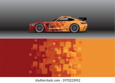 Car wrap decal designs. Abstract racing and sport background for racing livery or daily use car vinyl sticker.