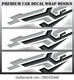 Car wrap decal designs. Abstract racing and sport background for racing livery