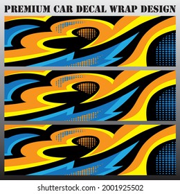 Car wrap decal designs. Abstract racing and sport background for racing livery