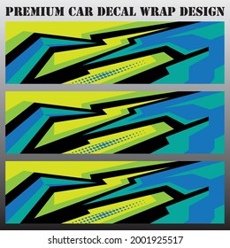 Car wrap decal designs. Abstract racing and sport background for racing livery