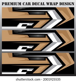 Car wrap decal designs. Abstract racing and sport background for racing livery