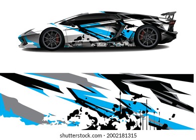 Automobil-Wrapper-Design. Abstrakte Rennen und sportlicher Hintergrund für Rennsport
