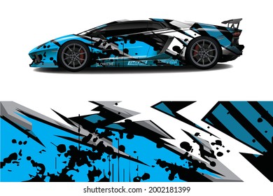Car wrap decal designs. Abstract racing and sport background for racing livery