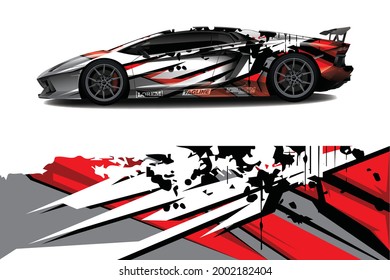 Car wrap decal designs. Abstract racing and sport background for racing livery