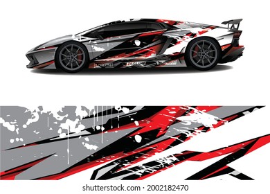 Automobil-Wrapper-Design. Abstrakte Rennen und sportlicher Hintergrund für Rennsport