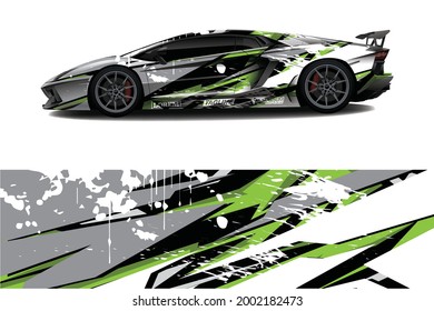 Car wrap decal designs. Abstract racing and sport background for racing livery