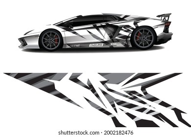 Car wrap decal designs. Abstract racing and sport background for racing livery