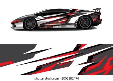 Car wrap decal designs. Abstract racing and sport background for racing livery