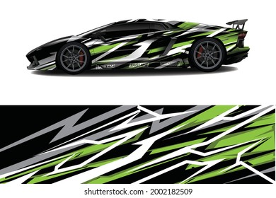 Car wrap decal designs. Abstract racing and sport background for racing livery