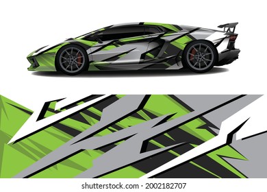 Automobil-Wrapper-Design. Abstrakte Rennen und sportlicher Hintergrund für Rennsport