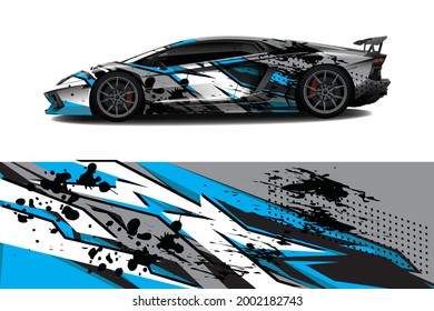 Car wrap decal designs. Abstract racing and sport background for racing livery