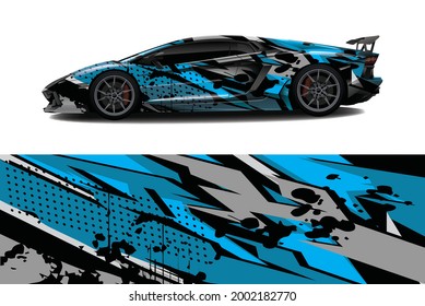 Car wrap decal designs. Abstract racing and sport background for racing livery