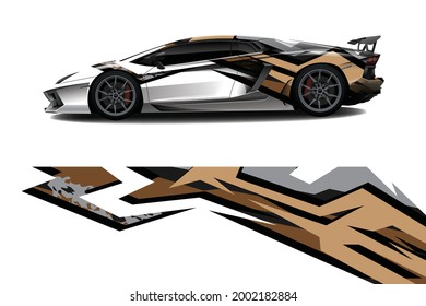 Car wrap decal designs. Abstract racing and sport background for racing livery