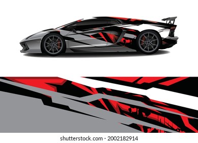 Car wrap decal designs. Abstract racing and sport background for racing livery