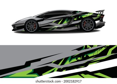 Diseños de calcomanías de cierre de coches. Carreras abstractas y antecedentes deportivos para carreras