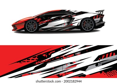 Car wrap decal designs. Abstract racing and sport background for racing livery