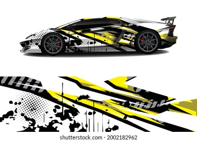 Car wrap decal designs. Abstract racing and sport background for racing livery