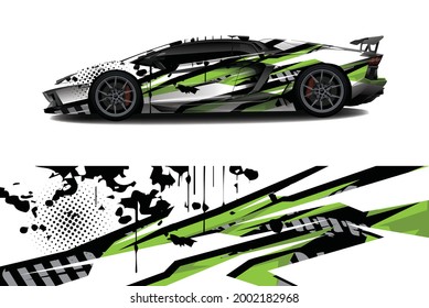 Car wrap decal designs. Abstract racing and sport background for racing livery