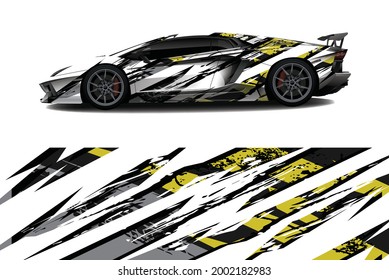 Car wrap decal designs. Abstract racing and sport background for racing livery