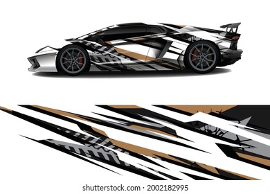 Car wrap decal designs. Abstract racing and sport background for racing livery