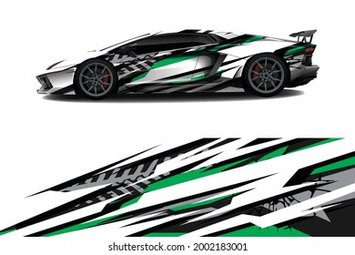 Automobil-Wrapper-Design. Abstrakte Rennen und sportlicher Hintergrund für Rennsport