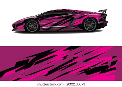 Car wrap decal designs. Abstract racing and sport background for racing livery