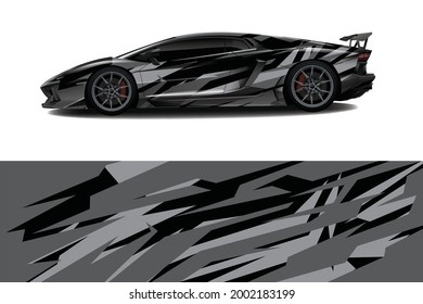 Car wrap decal designs. Abstract racing and sport background for racing livery
