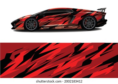 Car wrap decal designs. Abstract racing and sport background for racing livery