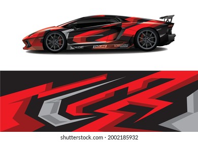Car wrap decal designs. Abstract racing and sport background for racing livery