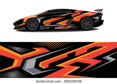 Car wrap decal designs. Abstract racing and sport background for racing livery