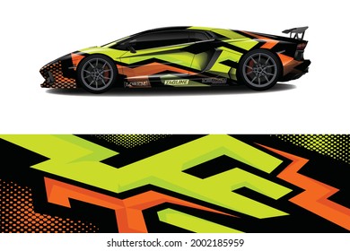 Automobil-Wrapper-Design. Abstrakte Rennen und sportlicher Hintergrund für Rennsport