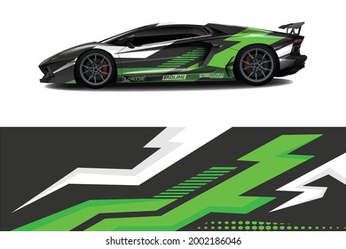 Car wrap decal designs. Abstract racing and sport background for racing livery