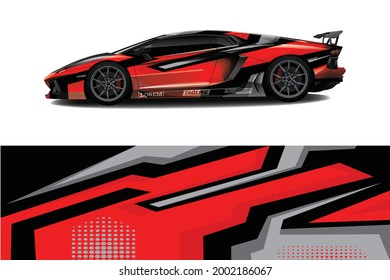 Automobil-Wrapper-Design. Abstrakte Rennen und sportlicher Hintergrund für Rennsport